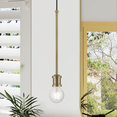 1 (47161-01) Livex Lighting Lansdale Light Pendant in Antique Brass