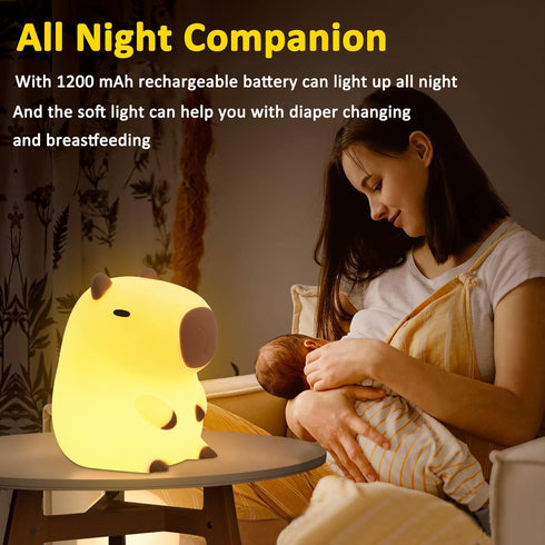 Dimmable, OkiyiD Capybara Night Lamp, Capybara for Loved Ones and Friends, Capybara Light Gift, ABS+SIL, Touch Control
