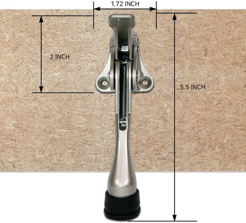 One Touch Kickdown Door Stopper, Heavy Duty Door Holder, Height-Adjustable Rubber Tips by HASHI, Antique Bronze