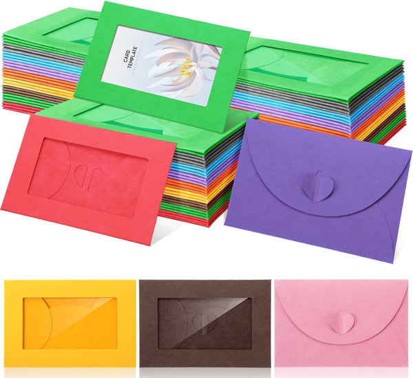 Uiifan 550 Pcs Colorful Window Gift Card Envelopes 4 x 2.8 Inch