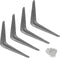 Wideskall Metal 3" x 4" inch Wall Corner Angle Shelving Shelf Brackets, Grey,