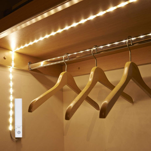 9.8ft Under Cabinet Lighting Motion Led Strip Closet Lights Battery Powered Basement