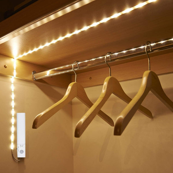 9.8ft Under Cabinet Lighting Motion Led Strip Closet Lights Battery Powered Basement