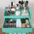 Calmootey 4-Tier Rolling Utility Cart with Drawer, Multifunctional Storage Organizer with Plastic Shelf & Metal Wheel,
