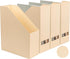 Magazine Holder, Paperboard File Holder and Desk Organizer Rack for Documents, 4-Pack Latte Brown