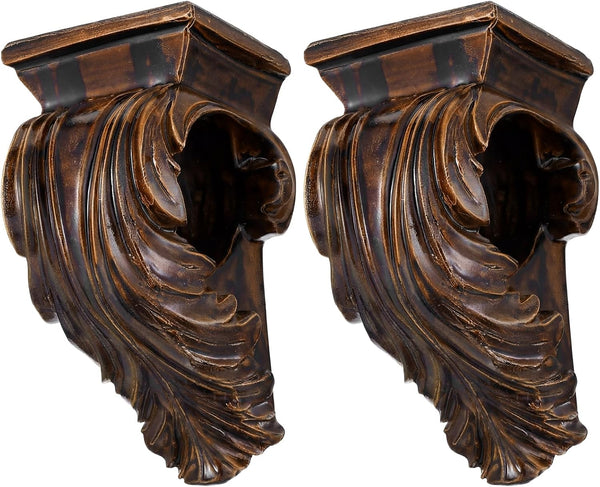 Fiwochic 2 Pcs Resin Drapery Sconce Corbel Bracket Curtain Rod Bracket Drapery Scarf
