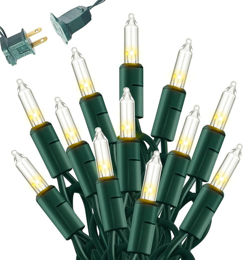 Dazzle Bright Christmas Mini String Lights, 60FT 300 Incandescent Green Wire Fairy
