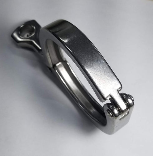 Heavy Duty Stainless Sanitary Clamp - Tri-Clover 2.5" Tube OD, Single Pin with Gasket (1 pc) - SS304