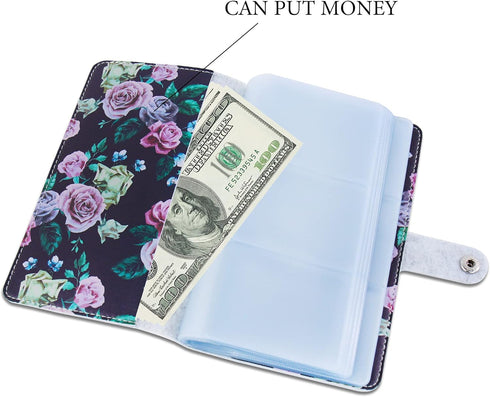 lizimandu Business Card Holder Book, PU Leather Organization Binder for Men & Women, Up to 96 Cards Capacity