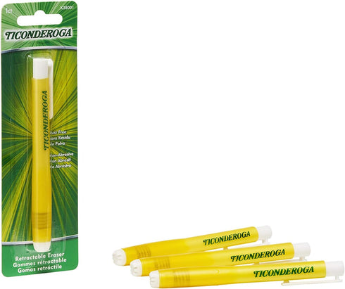 Ticonderoga Retractable Eraser, White, 1 Count, 6 Packs (X38001)