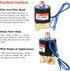 PNEUMATIC 1/4 Inch Electric Solenoid Valve 2 Way Brass 12V/24V/110V Normally Closed Water Liquid Air Control 2W025-08