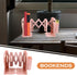 Alipis Adjustable Silicone Bookend and Desk Book Organizer, Small Pink Desktop Book Holder with Slant Design, Non-Skid
