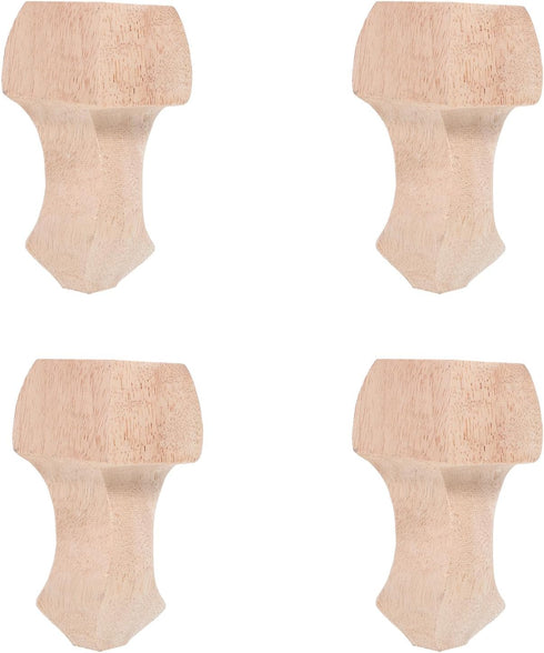 Kisangel Wood Carving Rubber Wood Furniture Legs for Sofa Chair Table 12x6cm