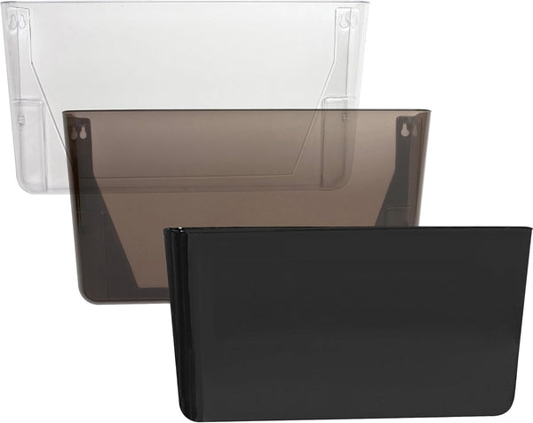 Lorell Vertical File System, Smoke, 3-Pack, 13-1/8 x 4-1/4 x 14-3/4 Inches