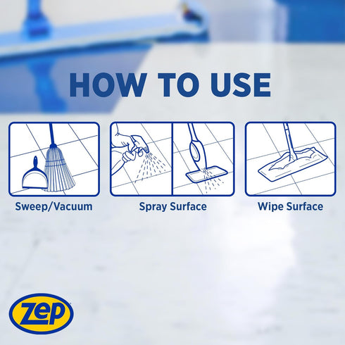 1 2) ECZUMSF1282 Zep Spray Mop Refill and Floor Cleaner - Gallon (Case of - Professional Grade Versatile Multi Surface
