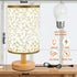 EZIYIN Bulb Desk Lamp LED Included, Small Bedside Table Lamp Plug-in - Classic Wood Base with Flaxen Fabric Shade