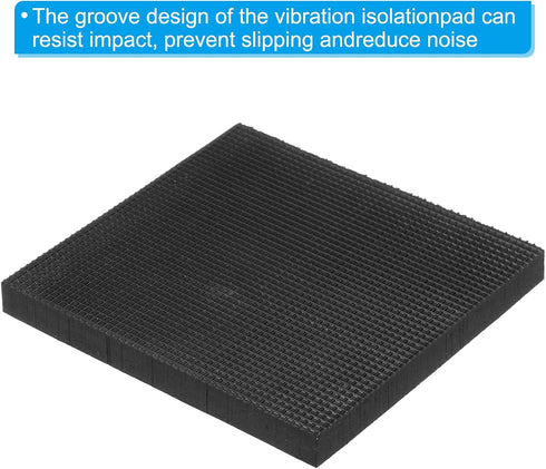 PATIKIL Rubber Anti-Vibration Pads, 4 Pcs Square Vibration Isolation Mats for HVAC, Air Conditioner, Black