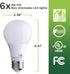 Bioluz LED 60 Watt Light Bulbs, 4000K Cool White, 9 Watts = 60W, Non-Dimmable A19 LED Light Bulbs, 6 Pack