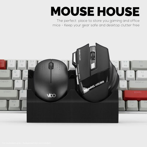 BRAINWAVZ Desktop Keyboard & Dual PC Mouse Stand Holder, Suitable for Small or Large Keyboards, Organize Your Work Space