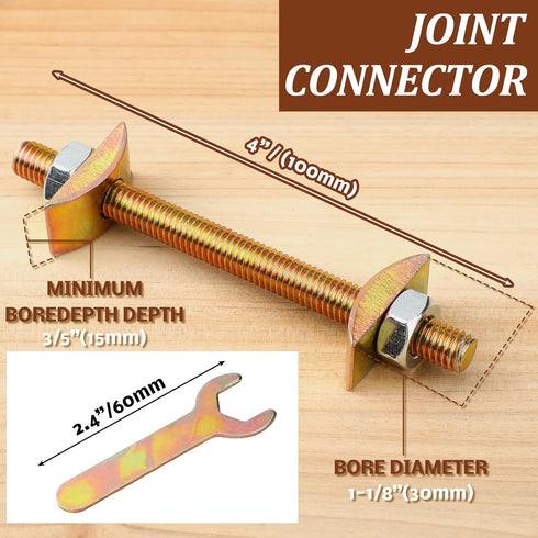 Countertop Fasteners Connector 5/16" x 3-1/2" Butcher Block Hardware Table Connector Furniture Joint Connector Drawbolt Flip Connector Table Bed Breadboard Connecting Kit(12 Set)