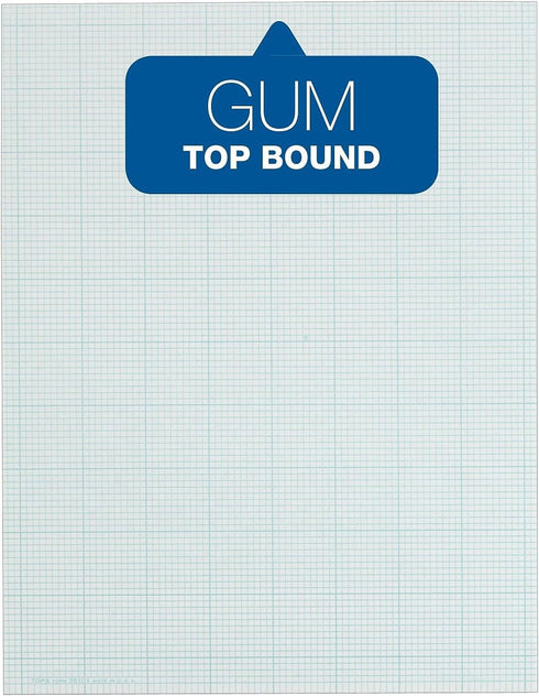 TOPS Cross Section Pad, 1 Pad, 4 Squares/Inch, Quadrille Rule, Letter Size, White, 50 Sheets