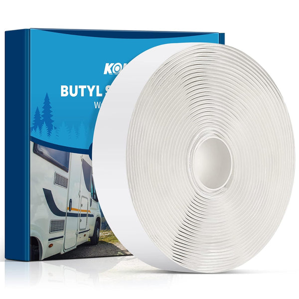 Kohree Butyl Sealant Tape White, 1/8-Inch x 3/4-Inch x 30-Foot, Leak Proof for RV Repair & Window Sealing