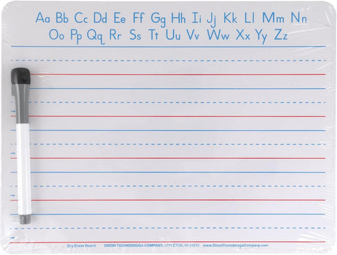 Pacon Handwriting Whiteboard Dry Erase Set, 2-Sided, Ruled/Plain, with Marker/Eraser, 9" x 12", 5 Sets