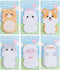 MINGSEECESS 6 Packs Cute Animal Cartoon Sticky Notes Self-Stick Memo Pad Sets for Pet Lovers Women Girls