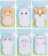 MINGSEECESS 6 Packs Cute Animal Cartoon Sticky Notes Self-Stick Memo Pad Sets for Pet Lovers Women Girls