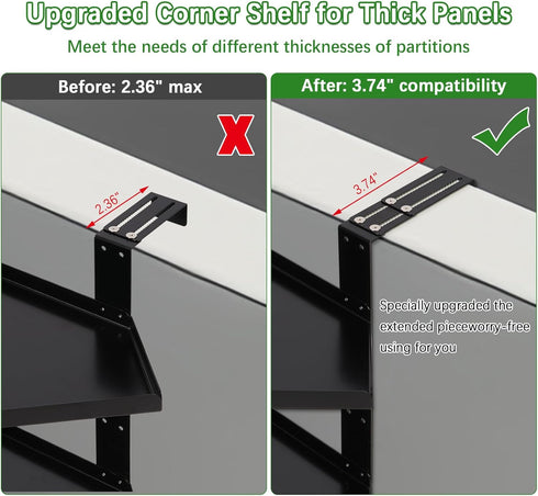 Office Cubicle Shelf, Cubicle Storage, Shelf Organizer Accessories, Height Adjustable Hanging Corner Shelf