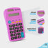 Basic Small Solar and Battery Operated Calculator, Purple, Large Display, Four Function, Handheld for School, Kids