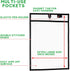 Magnetic Dry Erase Pockets by Two Point, 30-Pack, 10 x 14 in, Black Clear Plastic Sleeves for Paper