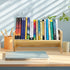 Generic Desktop Bookshelf Organizer, Wood Office Tabletop Book Storage Rack, Tilting Bookcase for Books/Magazine