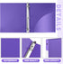 Henoyso 16 Pcs 1/2 Inch Purple 3 Ring Plastic Binders, Flexible Binders for School Office Home Supplies