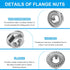Yinpecly 10 M12-1.75mm M12 Nuts,304 Pcs Serrated Flange Hex Nuts, Hexagon Flange Stainless Steel, Metric Hex Lock Nuts