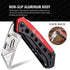 edcfans Folding Utility Knife Box Cutter with 5 Razor Blades, Pocket Clip, Screwdriver, Saw, and Holder for Belt