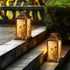 RAINFALLARING Solar Lantern Elegant Yellow White Rose Bouquet Sunflowers Glitter Accents Outdoor Waterproof Hanging