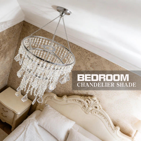 Acrylic Chandeliers Lampshade - Mini Beaded Light Fixture - Crystal Pendant Ceiling Light Shade