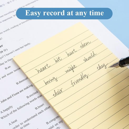 M&G 8 Pack Lined Sticky Notes, 3.4 X 5 inch, 320 Sheets Large Ruled Post Stickies for Office and School