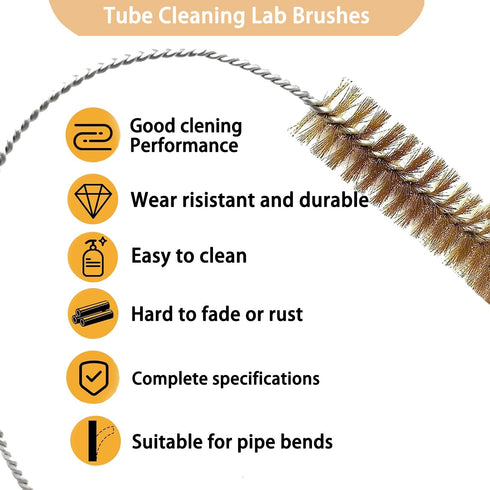7Pcs Wire Tube Brushes, Brass Bottle Brush, Long Cleaning Brushes for Tubes, Bottles, Glass, and Straws