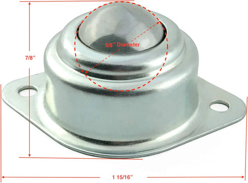 TruePower Roller Ball Transfer Bearings, 5/8”, 55lb Load Capacity, Set of 6