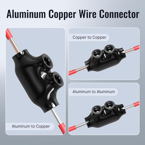 5 Pack Insulated Inline Splice Connector 2-14 AWG Aluminum to Copper Wire Connectors, 5/32" Slotted Allen Hex