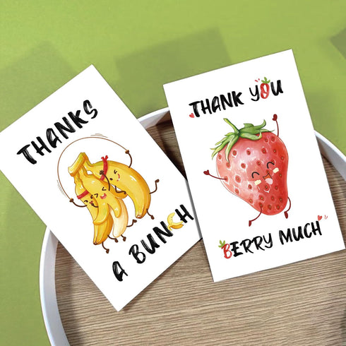 Obbyidk 48 Set 4 6 Funny Pun Thank You Cards with Envelopes And Stickers, Bulk Boxed Thank You Cards, x in,Thank You