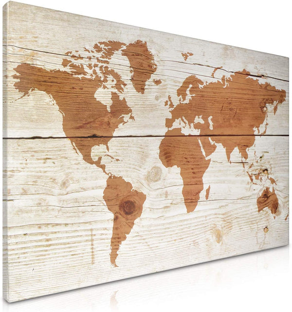 Navaris Magnetic Dry Erase Board - 16 x 24 inches, Decorative White Board with World Map Design, Includes 5 Magnets