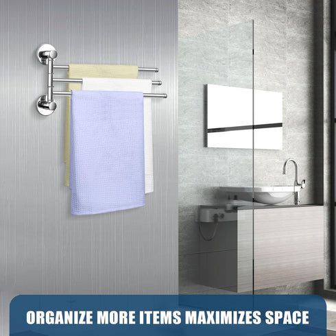 3-Arm Magnetic Swivel Towel Rack, Stainless Steel Towel Bar, Magnetic Paper Towel Holder for Fridge,Magnetic Towel