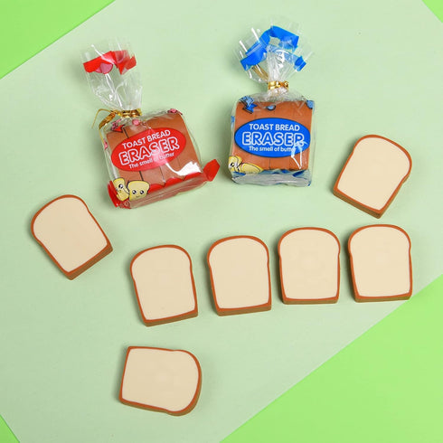 Bread Shaped Erasers for Kids, 16Pcs Mini Novelty Toast Erasers for School Rewards