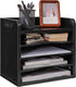 YMYNY Desktop File Organizer with Handle, Document Letter Mail Tray Sorter, 5 Tiers Paper Holder for School Home