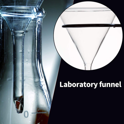 Glass Funnel Set, 4 Pcs Lab Borosilicate Glass Funnels, 100mm, 75mm, 50mm, 40mm Diameter