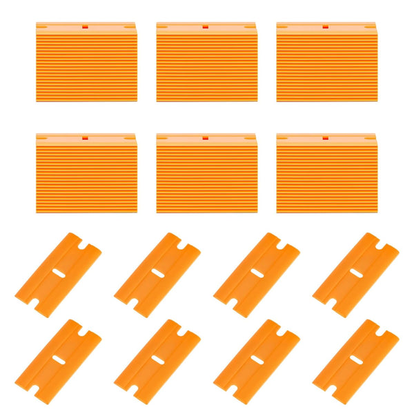 Aleric 200Pieces Plastic Razor Blades, Double Edged Plastic Blade for Scraper, Safety Razor