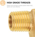 SUNGATOR 1/4 Inch Brass Elbow Fittings, 90 Degree Male × Female Barstock Street Pipe Connectors for Air Compressor (2